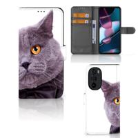 Motorola Edge 30 Pro | Telefoonhoesje | Met pasjeshouder | Kat