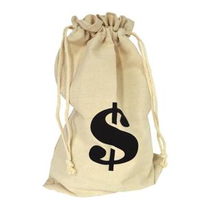 Cowboy Western Thema Geldzak - 1x - stof - dollar teken - verkleedaccessoire