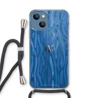 Blauwe nerven: iPhone 13 mini Transparant Hoesje met koord
