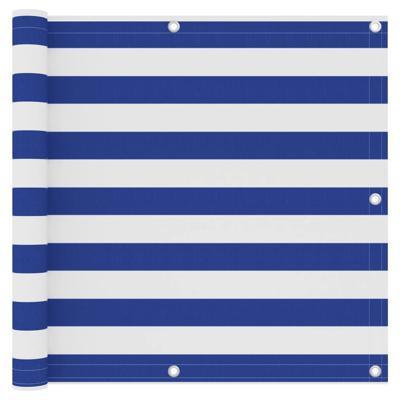 VidaXL Balkonscherm 90x300 cm oxford stof wit en blauw