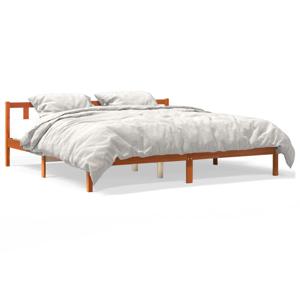 Bedframe massief grenenhout wasbruin 180x200 cm