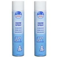 Sneeuwspray - 2x - grote bus - 600 ml - kunstsneeuw - nepsneeuw