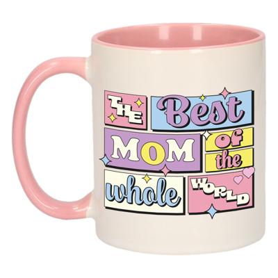 Cadeau koffie/thee mok - de beste mam - van de wereld - roze - 300 ml - keramiek Cadeau koffie/thee mok - de beste mam - van de wereld - roze - 300 ml - keramiek