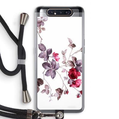 Mooie bloemen: Samsung Galaxy A80 Transparant Hoesje met koord