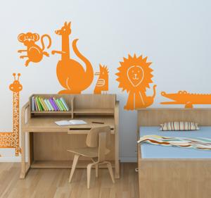 Muursticker kind wilde dieren