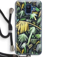 Tropical Palms Dark: Samsung Galaxy A6 (2018) Transparant Hoesje met koord
