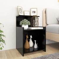 Nachtkastjes 2 st 40x35x60 cm bewerkt hout zwart - thumbnail