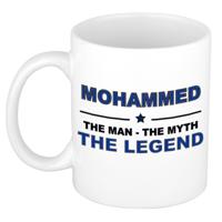 Mohammed cadeau mok - man myth legend - naam koffiemok / beker - wit en blauw - 300 ml