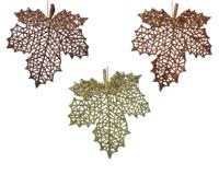Blad plastic l0.2b13h14 cm a3 kerst - Decoris