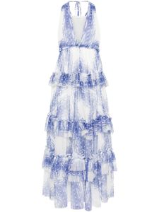 Philosophy Di Lorenzo Serafini robe en tulle à fleurs - Bleu