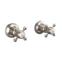 Crosswater Belgravia Stopkranen - inbouw - koud /warm - kruisgreep - geborsteld nikkel BL350WL Crosswater Belgravia Stopkranen - inbouw - koud /warm - kruisgreep - geborsteld nikkel BL350WL