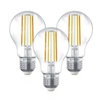 Set van 3 Smart E27 LED Filament Lampen - 7 Watt 806 Lumen - A60 Clear - 1800-3000K - Dimbaar