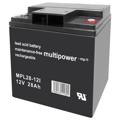multipower MPL28-12I Loodaccu 12 V 28 Ah Loodvlies (AGM) (b x h x d) 166 x 176 x 126 mm M5-schroefaansluiting Onderhoudsvrij, Geringe zelfontlading