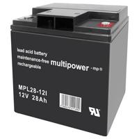 multipower MPL28-12I Loodaccu 12 V 28 Ah Loodvlies (AGM) (b x h x d) 166 x 176 x 126 mm M5-schroefaansluiting Onderhoudsvrij, Geringe zelfontlading