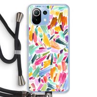 Watercolor Brushstrokes: Xiaomi Mi 11 Lite Transparant Hoesje met koord