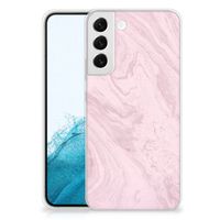 Samsung Galaxy S22 Plus TPU Siliconen Hoesje Marble Pink - Origineel Cadeau Vriendin