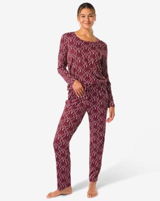 HEMA Nijntje Damespyjama Micro Bordeauxrood (bordeauxrood)