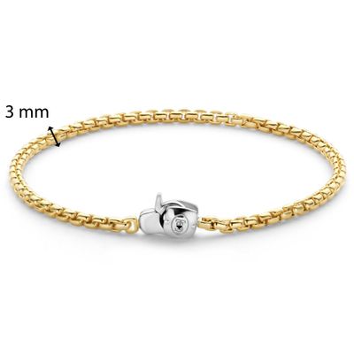 TI SENTO-Milano 23023SY Armband Chain zilver goud- en zilverkleurig 3 mm