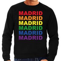 Regenboog Madrid gay pride zwarte sweater voor heren