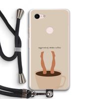 Aggressively drinks coffee: Pixel 3 XL Transparant Hoesje met koord