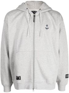 izzue hoodie zippé à logo brodé - Gris