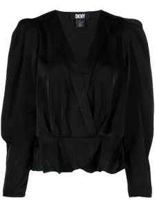 DKNY blouse à effet satiné - Noir