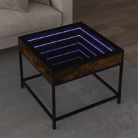 Salontafel met Infinity LED 50x50x41 cm gerookt eikenkleurig