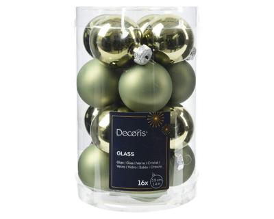 Kerstballen glas d3.5 cm rsmrn 16st - Decoris