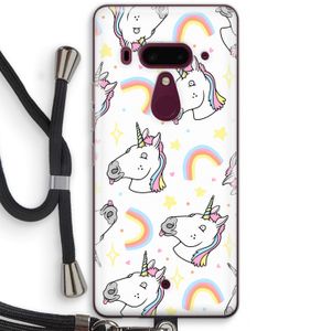 Rainbow Unicorn: HTC U12+ Transparant Hoesje met koord