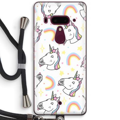 Rainbow Unicorn: HTC U12+ Transparant Hoesje met koord