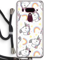 Rainbow Unicorn: HTC U12+ Transparant Hoesje met koord