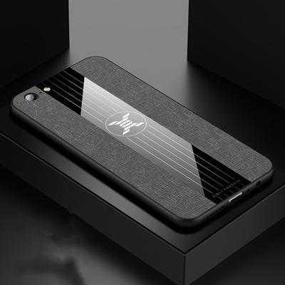 Voor OPPO A57 XINLI stiksels doek Textue schokbestendig TPU beschermhoes (grijs)
