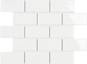 Mozaïek tegels York Wit Glans 26,5x30,9 - Rechthoek Wandtegels Geglazuurde porseleinen steengoed