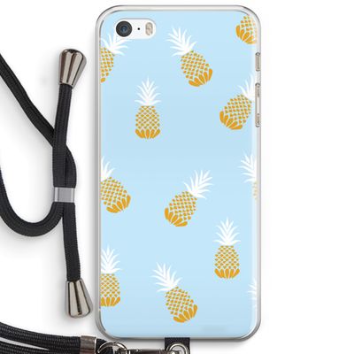 Ananasjes: iPhone 5 / 5S / SE Transparant Hoesje met koord