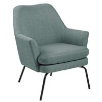 Leen Bakker - Relaxfauteuil Ulla - Grijs - Stof - Groen - 74x73x83 Cm