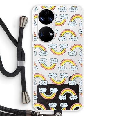 Regenboog: Huawei P50 Transparant Hoesje met koord