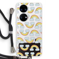 Regenboog: Huawei P50 Transparant Hoesje met koord