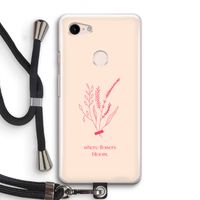 Where flowers bloom: Pixel 3 Transparant Hoesje met koord