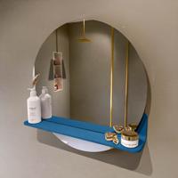 MONDIAZ SPOT spiegel rond 60cm met Spiegelplanchet kleur Jeans.