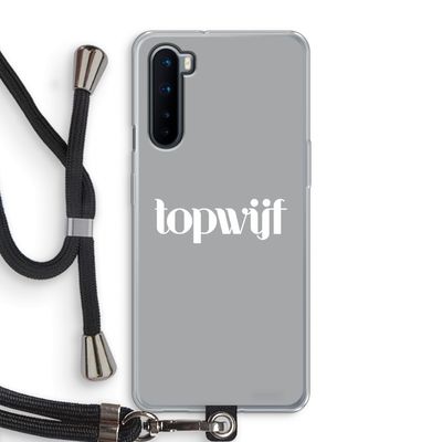 Topwijf Grijs Wit: OnePlus Nord Transparant Hoesje met koord