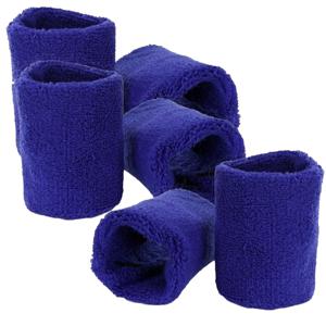 Pols zweetbandjes blauw voor volwassenen 6x stuks