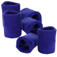 Pols zweetbandjes blauw voor volwassenen 6x stuks