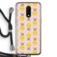 Ananas: OnePlus 7 Transparant Hoesje met koord