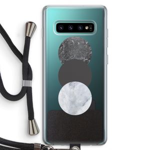 Marmeren cirkels: Samsung Galaxy S10 Plus Transparant Hoesje met koord