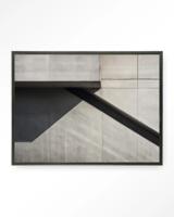 Urban Cotton Wandkleed 'Concrete Detail' 110 x 145cm in Floating Frame - black