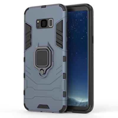 PC + TPU schokbestendige beschermhoes voor Galaxy S8 PLUS, met magnetische ringhouder