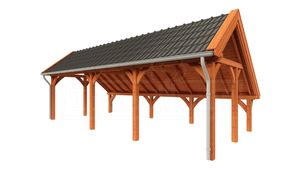 Tijdelijk 15% korting | Trendhout Kapschuur de Hoeve XL 885x440 cm- Kapschuurdak- Onbehandeld lariks Douglas hout- Trendhout