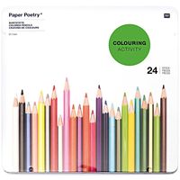 24x Gekleurde potloden in blik