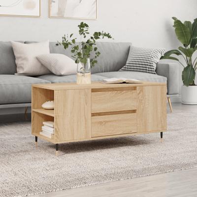 Salontafel 102x44,5x50 cm bewerkt hout sonoma eikenkleurig