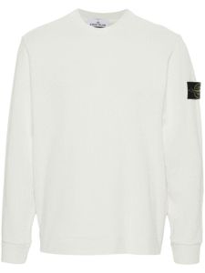 Stone Island pull nervuré à patch logo - Blanc